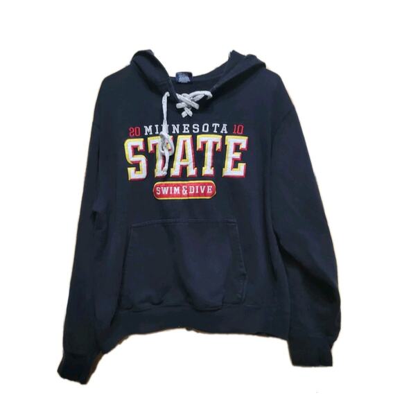 2010 Minnesota State University Swim & Dive Team Hoodie Mens Medium Black - Picture 1 of 8